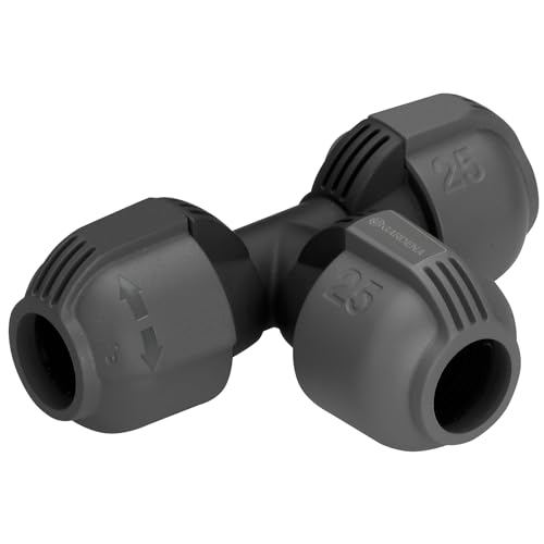 Gardena Sprinklersystem T-Stück: Rohrverbinder für Rohrabzweigung des Verlegerohrs, 25 mm, Quick&Easy Verbindungstechnik, kompatibel mit Gardena Verlegerohre 25 mm, werkzeuglose Montage (2771-20) Gardena Sprinklersystem T-Stück: Rohrverbinder für Rohrabzweigung des Verlegerohrs, 25 mm, Quick&Easy Verbindungstechnik, kompatibel mit Gardena Verlegerohre 25 mm, werkzeuglose Montage (2771-20) von Gardena