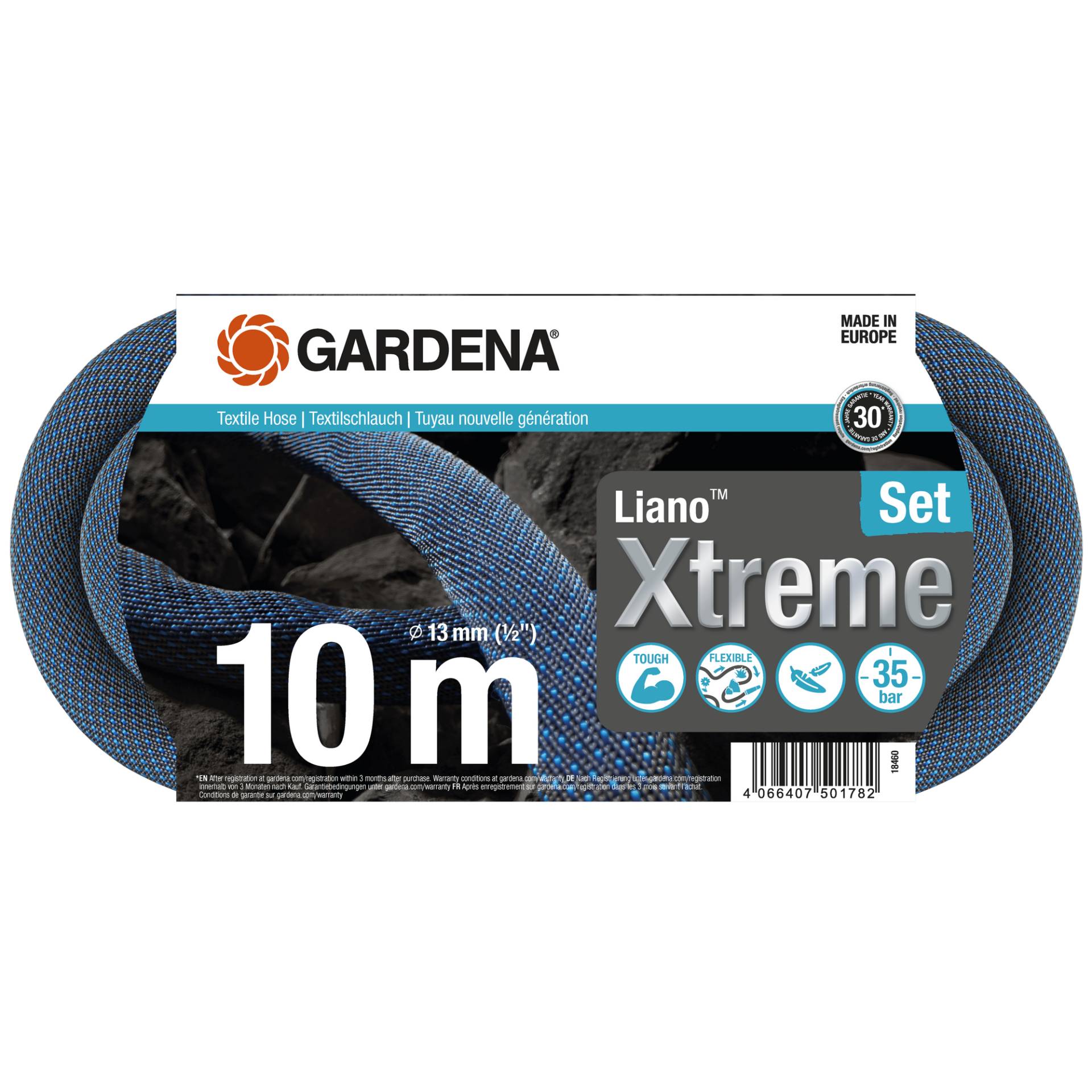 Gardena Textilschlauch 'Liano Xtreme' 1/2" 10 m Set Gardena Textilschlauch 'Liano Xtreme' 1/2" 10 m Set von Gardena