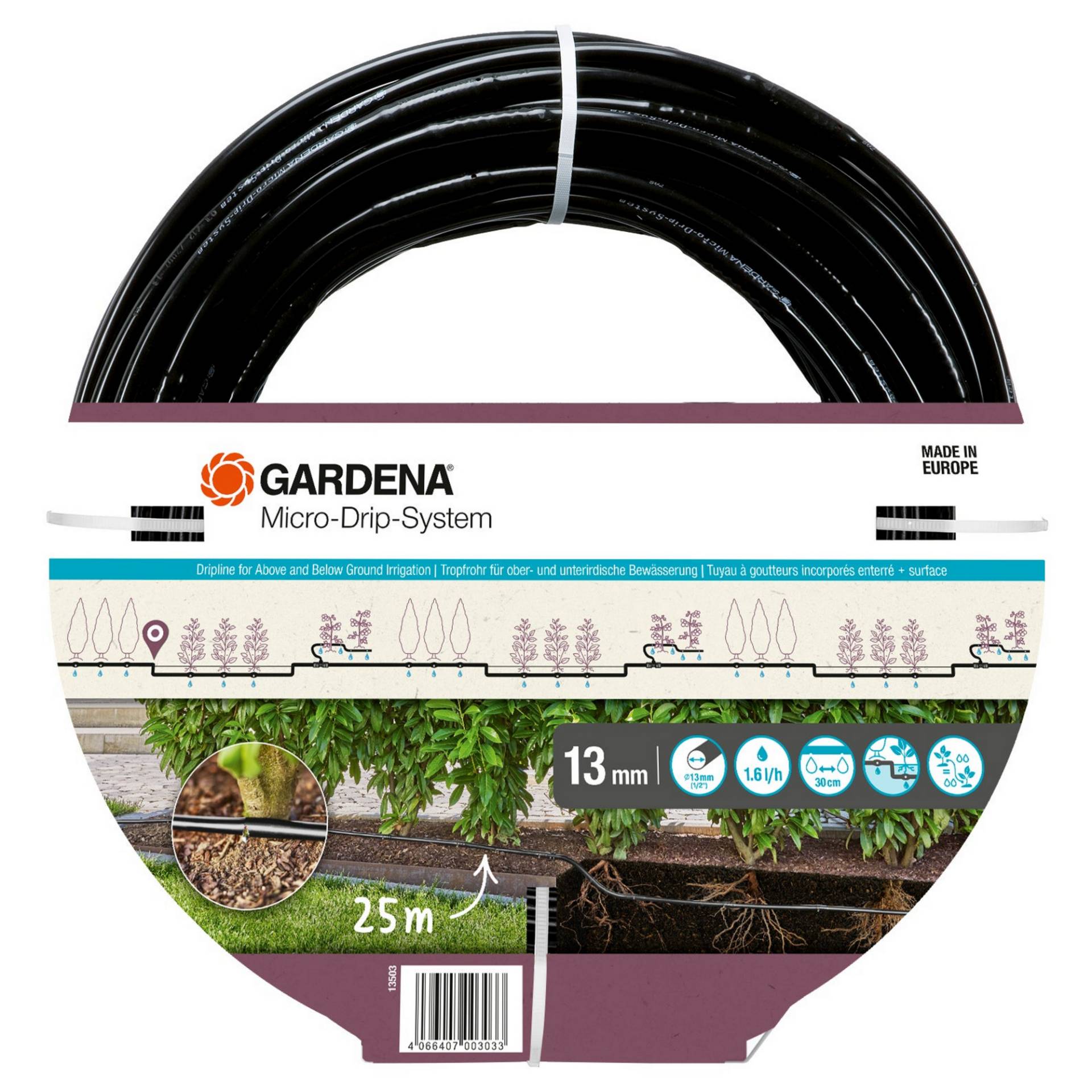 Gardena Tropfrohr 'Micro-Drip-System' Ø 13 mm ober- und unterirdisch, 25 m Gardena Tropfrohr 'Micro-Drip-System' Ø 13 mm ober- und unterirdisch, 25 m von Gardena