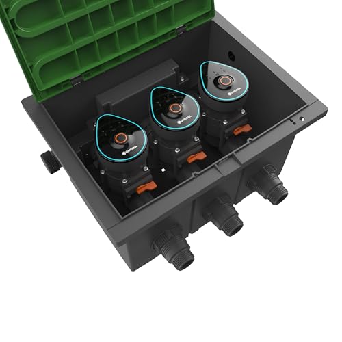 Gardena Ventilbox 9 V Bluetooth-Set: Bodeneinbaudose für den unterirdischen Einbau von batteriebetriebenen Bewässerungsventilen, programmierbar per App (1286-20) von Gardena