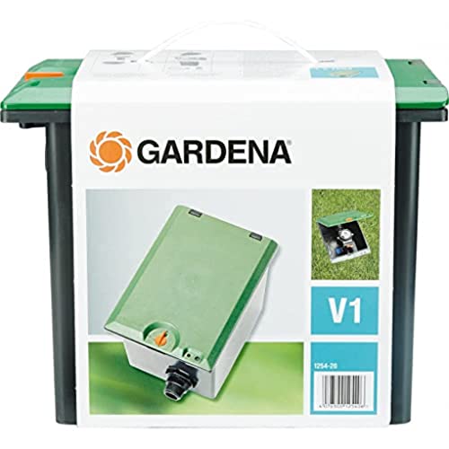 Gardena Ventilbox V1: Bodeneinbaudose für den unterirdischen Einbau von Bewässerungsventilen, einfacher Ein- und Ausbau, mit Kindersicherung (1254-20) von Gardena