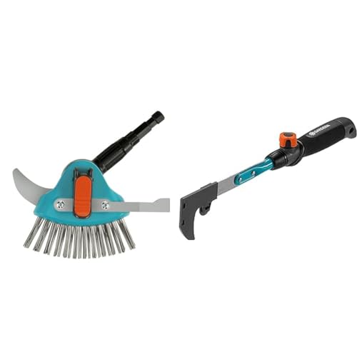 Gardena combisystem-3in1 Fugenreiniger: Multifunktions-Gartenhelfer Metallborsten Edelstahlmesser (03608-20) & combisystem-Fugenkratzer: Unkrautkratzer zum Entfernen von Moos (8927-20) von Gardena