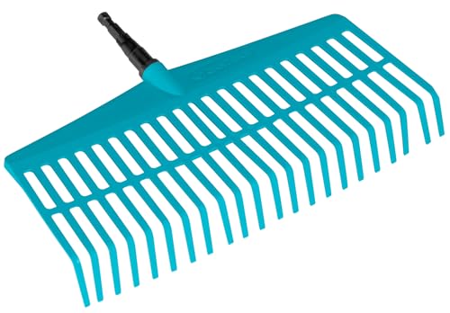 Gardena combisystem-Rechenbesen: Handlicher Zinkenbesen zum Zusammenfegen von Laub und Grasschnitt, mit robusten Kunststoffzinken, Arbeitsbreite 43 cm (3101-20) von Gardena