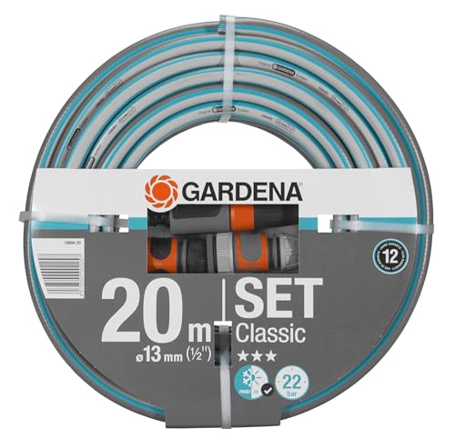 Gardena, Polyvinylchlorid (PVC), Classic Schlauch 13 mm (1/2"), 20 m: Universeller Gartenschlauch aus robustem Kreuzgewebe, 22 bar Berstdruck, UV-beständig (18004-20) von Gardena