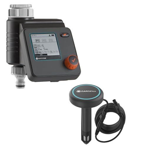 Gardena Set Water Control Select with Soil Moisture Sensor, Tap connector 26,5mm (G 3/4''), Adapter 1''-3/4'', 1 x Adapter 3/4''-1/2 von Gardena