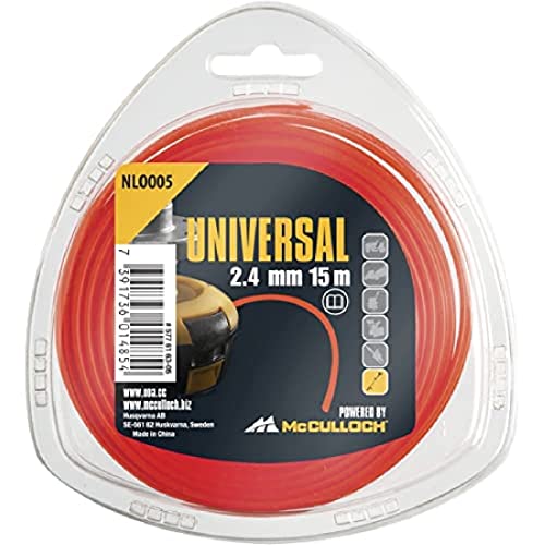 Universal Trimmerfaden Nylon 2.4mmx15m, NLO005: Ersatzfaden für Rasentrimmer, Länge 15 m, Faden-Ø 2.4 mm, reißfestes Nylon (Artikel-Nr. 00057-76.163.05) von Gardena