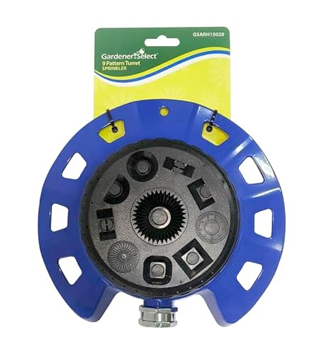 Gardener Select® Sprinkler mit 9 Mustern, Verstellbarer Rasensprenger mit Mehreren Mustern für Kinder, Gärten, große und kleine Höfe von Gardener Select