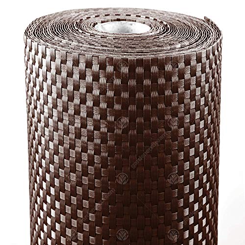 GardenersDream Polyrattan Sichtschutz & Windschutz (Dunkelbraun 1 x 10 Meter) Polyrattan Balkon Sichtschutz Wetterfest - Ideale Sichtschutz Garten-, Sichtschutz Zaun- & Sichtschutz Balkon Verkleidung von GardenersDream