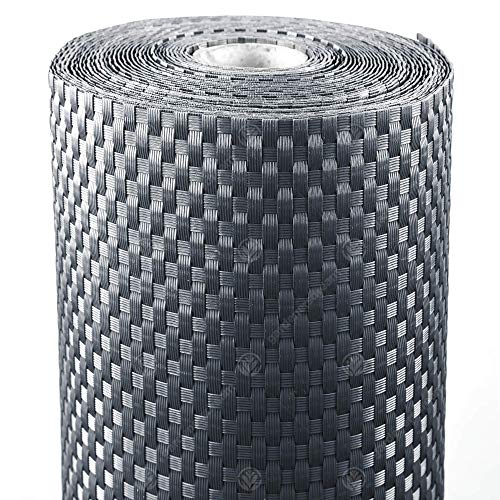 GardenersDream Polyrattan Sichtschutz & Windschutz (Dunkelgrau, 1 x 10 Meter) Polyrattan Balkon Sichtschutz Wetterfest - Ideale Sichtschutz Garten-, Sichtschutz Zaun- & Sichtschutz Balkon Verkleidung von GardenersDream