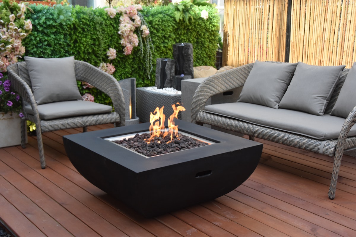 Gardenforma Gas Feuerstelle Itasy Beton-Optik schwarz, aus Faserbeton Betongrau Gardenforma Gas Feuerstelle Itasy Beton-Optik schwarz, aus Faserbeton Betongrau von Gardenforma