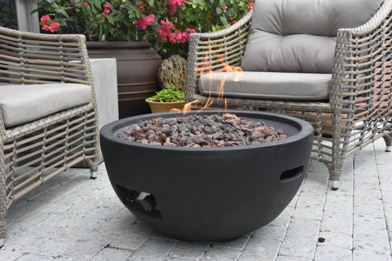 Gardenforma Gas Feuerstelle Jefferson Beton-Optik schwarz von Gardenforma