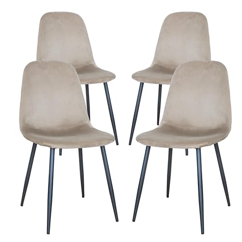GARDENIA Becky Stühle, Stahl, Beige, 4, Einheit von Gardenia
