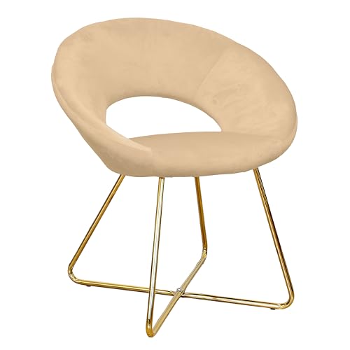 GARDENIA Vellutino Sessel rund London Sand, Wildleder, 65 x 59 x 74 cm von Gardenia