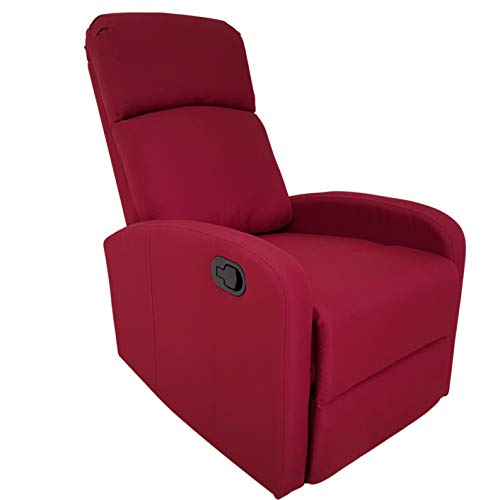 GARDENIA Vida Relaxsessel, Liegestuhl, Holz, Stahl, Bordeaux-Stoff, 65 x 75 x H 101 cm von Gardenia