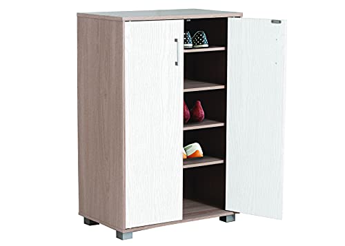 Gardenia Mehrzweck-Schuhschrank mit 2 Türen und 4 verstellbaren Einlegeböden – moderner platzsparender Schrank mit erhöhten Füßen – 60 x 36 x 90 cm – für Eingang, Badezimmer, Schlafzimmer Gardenia Mehrzweck-Schuhschrank mit 2 Türen und 4 verstellbaren Einlegeböden – moderner platzsparender Schrank mit erhöhten Füßen – 60 x 36 x 90 cm – für Eingang, Badezimmer, Schlafzimmer von Gardenia