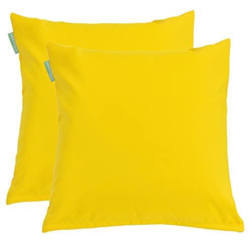 Gardenista Garten Outdoor Scatter Kissen | Wasserabweisendes strapazierfähiges Polyestergewebe | Leichte Hollowfibre Füllung | Patio Rattan Stuhl Möbel Throw Kissen | 60 x 60cm (Gelb, 2) von Gardenista