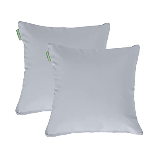 Gardenista Garten Outdoor Scatter Kissen | Wasserabweisendes strapazierfähiges Polyestergewebe | Leichte Hollowfibre Füllung | Patio Rattan Stuhl Möbel Throw Kissen | 60 x 60cm (Grau, 2) von Gardenista