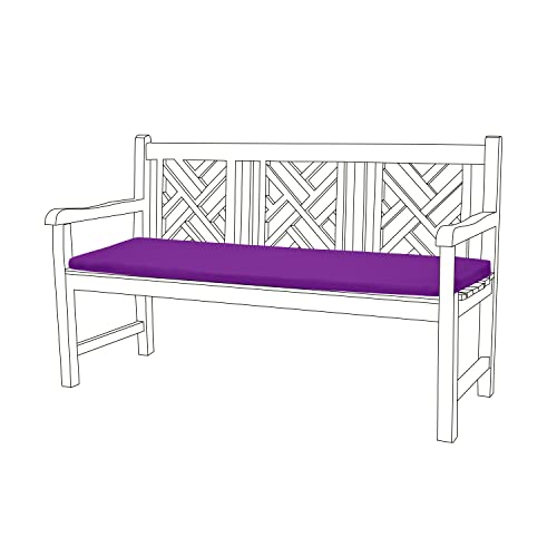 Gardenista Outdoor Bankauflage | Wasserabweisende Sitzkissen für Gartenmöbel | Sitzauflage mit abnehmbarem Bezug | Bankpolster Auflage für Bänke in Garten | Gartenbankauflage 143x52x5 cm (Violett) von Gardenista