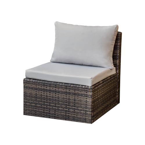 Gardenista Outdoor-Rückenpolster für Rattanmöbel | Wasserbeständige Terrassenpolsterung | Bequeme und leichte Gartenmöbelpolster | Weich und langlebig (56x45x10cm (Back Cushion), Grau) von Gardenista