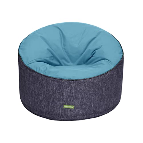 Gardenista runder Bean Bag für Erwachsene Sitzsack 90x60cm Wasserabweisender Stoff Gaming sitzsäcke mit füllung Komfortabler Indoor Outdoor Sitzkissen Sessel für Wohnzimmer,Garten,Terrasse (Blaugrün) von Gardenista