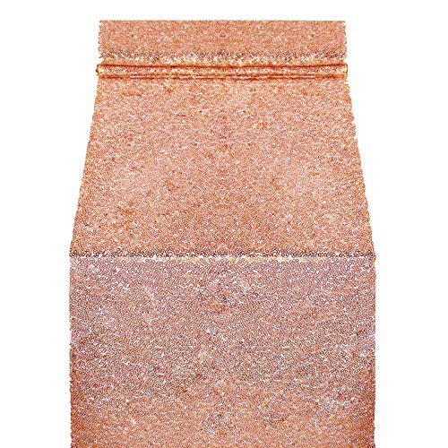 Gardenlovers Rosé-Gold Pailletten Tischläufer - zur Hochzeitsfest Dekoration - Alternative zu Tischband Gold in den Maßen 30cm x 275cm - Tischdeko in Rosegold - auch prima als Herbst Tischläufer Gardenlovers Rosé-Gold Pailletten Tischläufer - zur Hochzeitsfest Dekoration - Alternative zu Tischband Gold in den Maßen 30cm x 275cm - Tischdeko in Rosegold - auch prima als Herbst Tischläufer von Gardenlovers