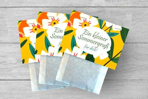 10x Blumengruß "Sommergruß" Kleine Geschenke für Gäste Gastgeschenk Dankeschön Mitgebsel Kleines Danke von Gardenox