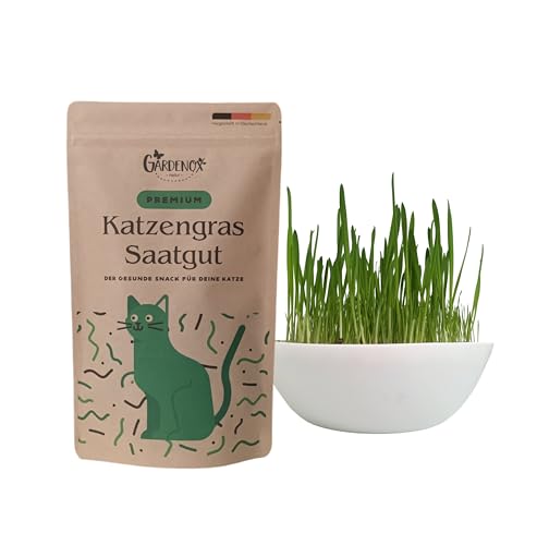 Premium Katzengras Samen 200 Gramm ausreichend für ca. 80 Töpfchen frisches Katzengras in 8-14 Tagen aus weichen Katzengras Sorten von Gardenox