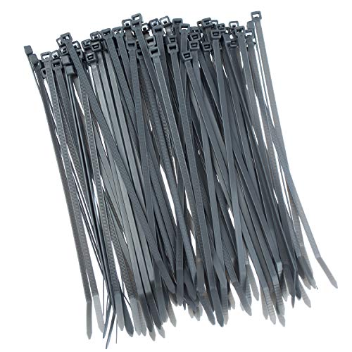 100 Stück Kabelbinder 200mmx2,5mm für Schattiernetz Zaunblende Zaun in grau von Gardentools