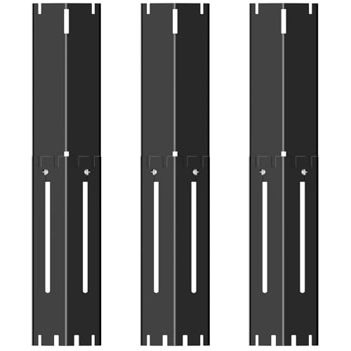 Universal Brennerabdeckung,Universal Flammenverteiler,Einstellbar Hitzeschild,Durable Edelstahl Flavorizer Bars Ersatzteile,Hitzzelt für die meisten Gasgrill, 34 cm bis 53,3 cm. (3 PC Schwarz) von Gardenz