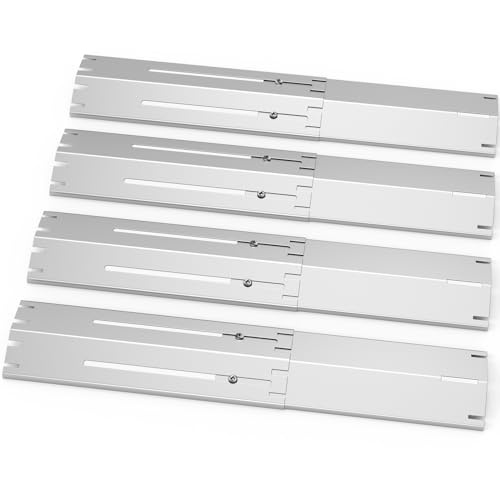 Universal Brennerabdeckung,Universal Flammenverteiler,Einstellbar Hitzeschild,Durable Edelstahl Flavorizer Bars Ersatzteile,Hitzzelt für die meisten Gasgrill, 34 cm bis 53,3 cm. (4 PC) von Gardenz