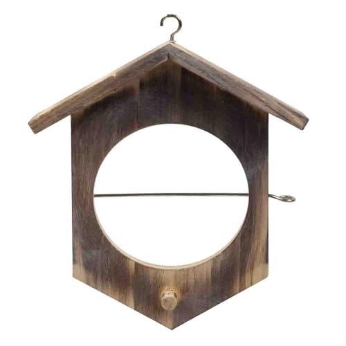 GARDIGO® Meisenknödelhalter aus Holz | Vogelfutterspender zum Aufhängen mit Stab aus Metall | Für Apfel und Meisenfutter Knödel | Meisenknödelhalter mit Dach für Balkon und Garten | Bird Feeder von Gardigo