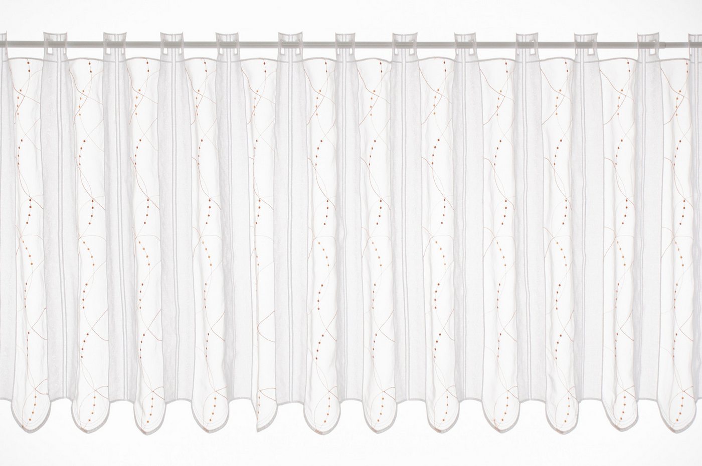 Gardinen Kranzusch Scheibengardine Bestickte gepunktete farbige Bögen, Stangendurchzug, transparent, Kurzgardine,Stablöcher,verschiedene Höhen und Farben Gardinen Kranzusch Scheibengardine Bestickte gepunktete farbige Bögen, Stangendurchzug, transparent, Kurzgardine,Stablöcher,verschiedene Höhen und Farben von Gardinen Kranzusch