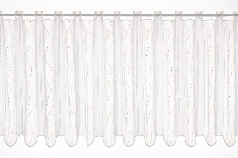 Gardinen Kranzusch Scheibengardine Bestickte gepunktete farbige Bögen, Stangendurchzug, transparent, Kurzgardine,Stablöcher,verschiedene Höhen und Farben Gardinen Kranzusch Scheibengardine Bestickte gepunktete farbige Bögen, Stangendurchzug, transparent, Kurzgardine,Stablöcher,verschiedene Höhen und Farben von Gardinen Kranzusch