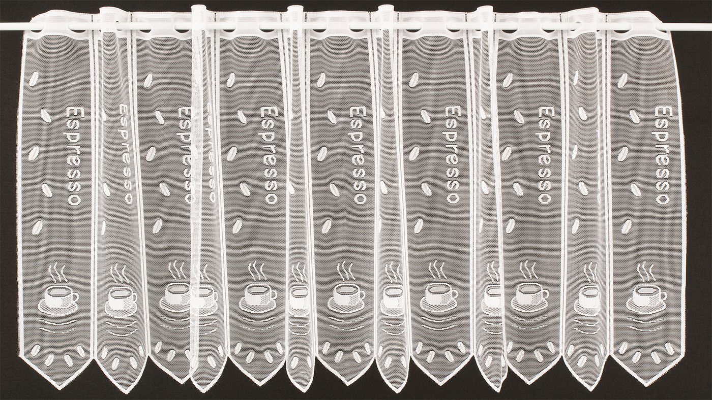 Gardinen Kranzusch Scheibengardine nach Maß Espresso, Stangendurchzug, transparent, Kurzgardine,Stablöcher,transparent,verschiedene Höhen und Farben Gardinen Kranzusch Scheibengardine nach Maß Espresso, Stangendurchzug, transparent, Kurzgardine,Stablöcher,transparent,verschiedene Höhen und Farben von Gardinen Kranzusch
