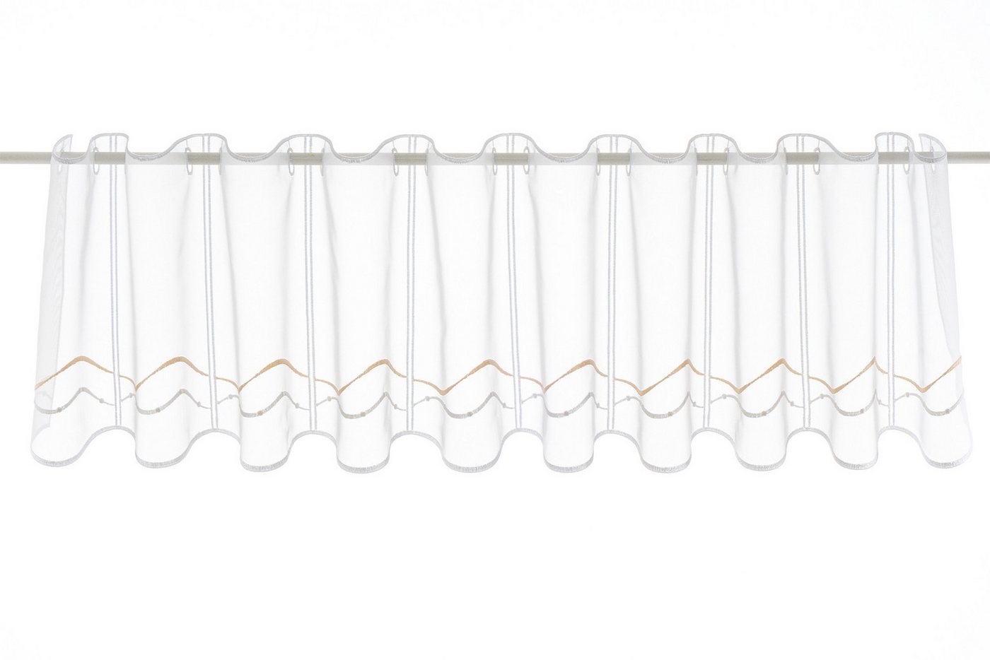 Gardinen Kranzusch Scheibengardine geschwungene Stick-Borte, Stangendurchzug, transparent, Kurzgardine,Stablöcher,verschiedene Höhen und Farben Gardinen Kranzusch Scheibengardine geschwungene Stick-Borte, Stangendurchzug, transparent, Kurzgardine,Stablöcher,verschiedene Höhen und Farben von Gardinen Kranzusch