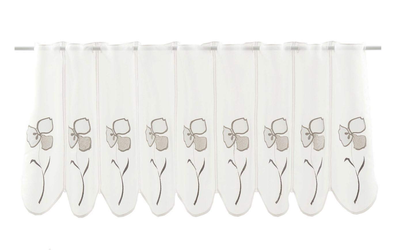 Gardinen Kranzusch Scheibengardine nach Maß mit Blüte, Stangendurchzug, transparent, Kurzgardine,Stablöcher,transparent Gardinen Kranzusch Scheibengardine nach Maß mit Blüte, Stangendurchzug, transparent, Kurzgardine,Stablöcher,transparent von Gardinen Kranzusch