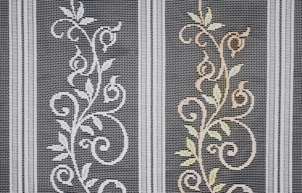 Gardinen Kranzusch Scheibengardine mit Ranke, Stangendurchzug, transparent, Kurzgardine,Stablöcher,verschiedene Höhen und Farben von Gardinen Kranzusch