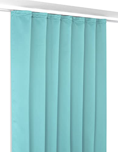 Gardinen - Vorhänge Blackout Vorhang Kräuselband Blickdicht, Verdunkelungsgardine bügelfrei 140x245 cm Farbe wählbar (Himmelblau) von Gardinen - Vorhänge