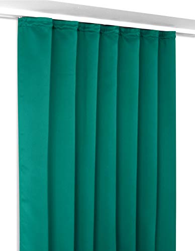 Gardinen - Vorhänge Blackout Vorhang Kräuselband Blickdicht, Verdunkelungsgardine bügelfrei 140x245 cm Farbe wählbar (Petrol) von Gardinen - Vorhänge