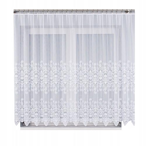 Gardinen Vorhangen Weiß 250x150 cm (BxH) Merlot Jacquard Gardinen mit Kräuselband Kurz Lang Scheibengardine Wohnzimmer Vorhänge Fertiggardine Küchengardinen Kurzstores Stores Transparent von Gardinen Vorhangen