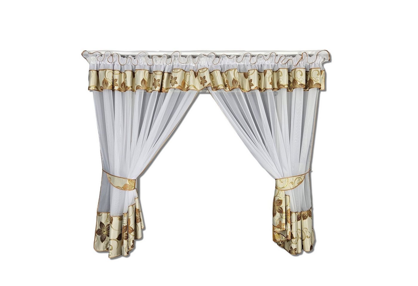 Gardinen by Justyna Vorhang Gardine aus Voile Braun, Kräuselband, transparent, Fertiggardine,Blumengardine,Kräuselband,Braun Weiß,Komplett Set,Store Gardinen by Justyna Vorhang Gardine aus Voile Braun, Kräuselband, transparent, Fertiggardine,Blumengardine,Kräuselband,Braun Weiß,Komplett Set,Store von Gardinen by Justyna