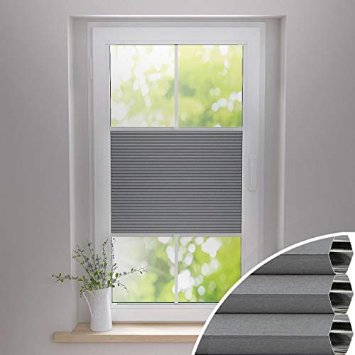 Gardinen21 Thermo Wabenplissee ohne Bohren | Waben-Plissee Klemmfix | Plissee 35x130 für Türen & Fenster | Sonnenschutz, Sichtschutz, Schallschutz, 100% Verdunkelung Gardinen21 Thermo Wabenplissee ohne Bohren | Waben-Plissee Klemmfix | Plissee 35x130 für Türen & Fenster | Sonnenschutz, Sichtschutz, Schallschutz, 100% Verdunkelung von Gardinen21