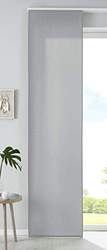 1er Set Schiebegardine Flächenvorhang Mikrofaser Vorhang Gardine Raumteiler HxB 245x60 cm Grau Matt Paneelwagen Beschwerungsstange, 85600N von Gardinenbox