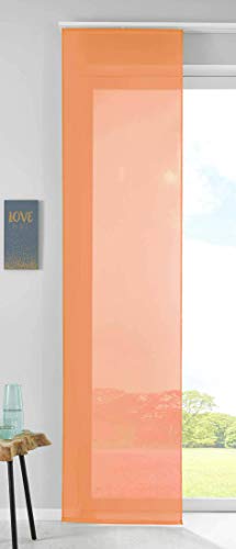 1er Set Schiebegardine Flächenvorhang Vorhang Gardine Voile HxB 245x60 cm Orange Komplett mit Paneelwagen Beschwerungsstange, 85589N von Gardinenbox