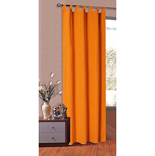 1er Set Vorhang Blickdicht Matte unifarbene Gardine mit Schlaufen. Aus edlem Microsatin Micofaser-Gewebe., 225x140, Orange, 20400 von Gardinenbox