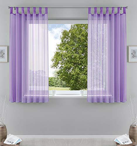 2er-Pack Gardinen Transparent Vorhang Set Wohnzimmer Voile Schlaufenschal mit Bleibandabschluß HxB 175x140 cm Flieder, 61000CN 2er-Pack Gardinen Transparent Vorhang Set Wohnzimmer Voile Schlaufenschal mit Bleibandabschluß HxB 175x140 cm Flieder, 61000CN von Gardinenbox