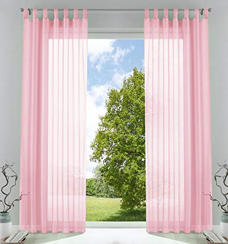 2er-Pack Gardinen Transparent Vorhang Set Wohnzimmer Voile Schlaufenschal mit Bleibandabschluß HxB 175x140 cm Hellrosa, 61000CN 2er-Pack Gardinen Transparent Vorhang Set Wohnzimmer Voile Schlaufenschal mit Bleibandabschluß HxB 175x140 cm Hellrosa, 61000CN von Gardinenbox