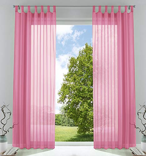 2er-Pack Gardinen Transparent Vorhang Set Wohnzimmer Voile Schlaufenschal mit Bleibandabschluß HxB 245x140 cm Rosa, 61000CN 2er-Pack Gardinen Transparent Vorhang Set Wohnzimmer Voile Schlaufenschal mit Bleibandabschluß HxB 245x140 cm Rosa, 61000CN von Gardinenbox
