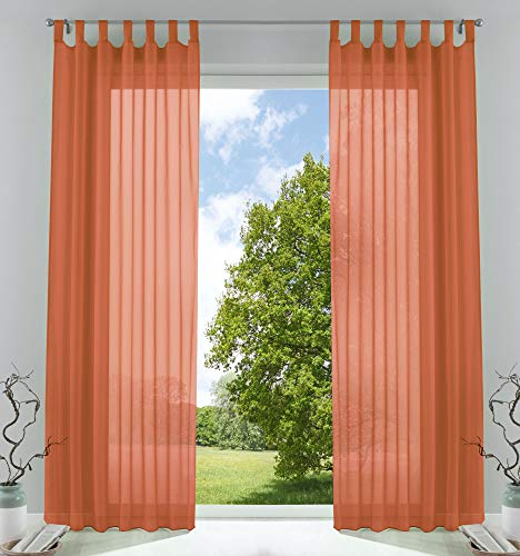 2er-Pack Gardinen Transparent Vorhang Set Wohnzimmer Voile Schlaufenschal mit Bleibandabschluß HxB 245x140 cm Terrakotta, 61000CN 2er-Pack Gardinen Transparent Vorhang Set Wohnzimmer Voile Schlaufenschal mit Bleibandabschluß HxB 245x140 cm Terrakotta, 61000CN von Gardinenbox
