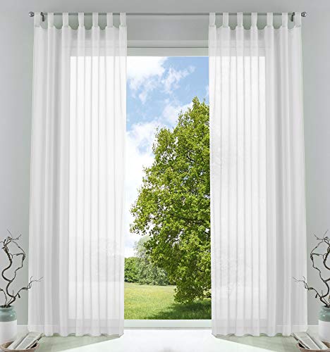 2er-Pack Gardinen Transparent Vorhang Set Wohnzimmer Voile Schlaufenschal mit Bleibandabschluß HxB 245x140 cm Weiß, 61000CN 2er-Pack Gardinen Transparent Vorhang Set Wohnzimmer Voile Schlaufenschal mit Bleibandabschluß HxB 245x140 cm Weiß, 61000CN von Gardinenbox